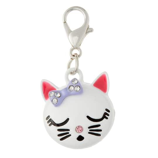 12 Pack: Rhodium-Colored Cat Charm by Bead Landing™